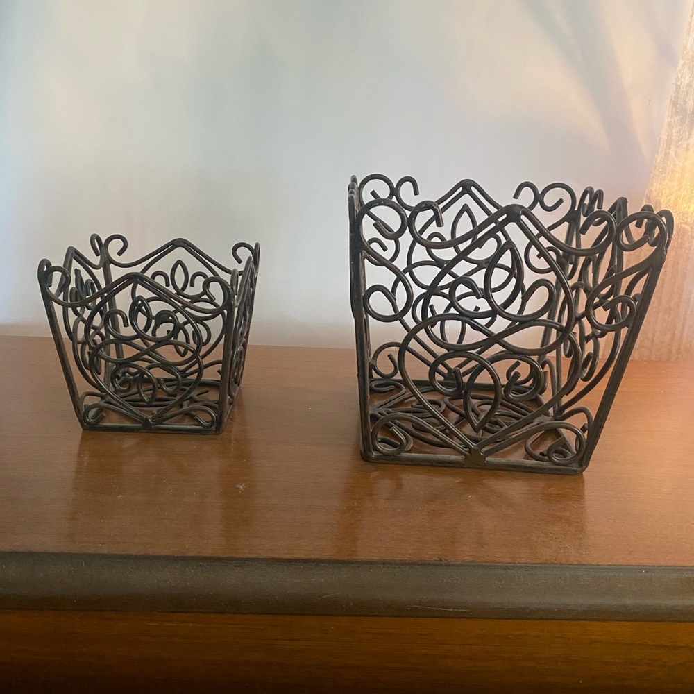 Southern Living Decorative Rosedale Metal Basket Set - Black